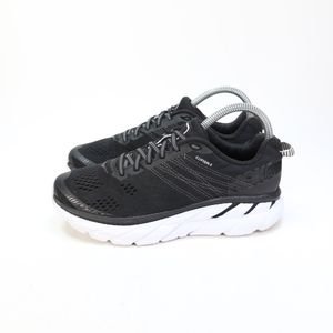 Hoka One One Womens Clifton 6 Black White Running Shoes Sneakers Size 6